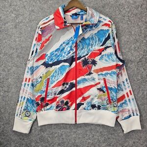 Adidas Originals Jacket Women XL Firebird Track Pop Art Wave Beach NEW RARE
